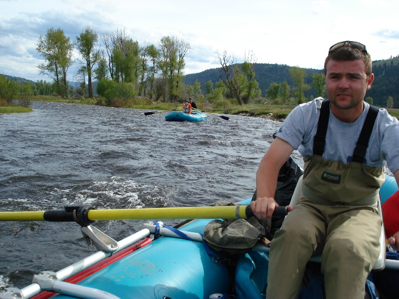 Matt manning the oars