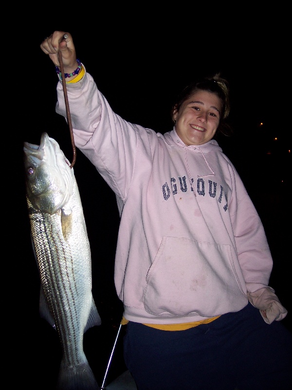 My youngest daughters first salt water fish. Caught under the Gold Star Bridge.